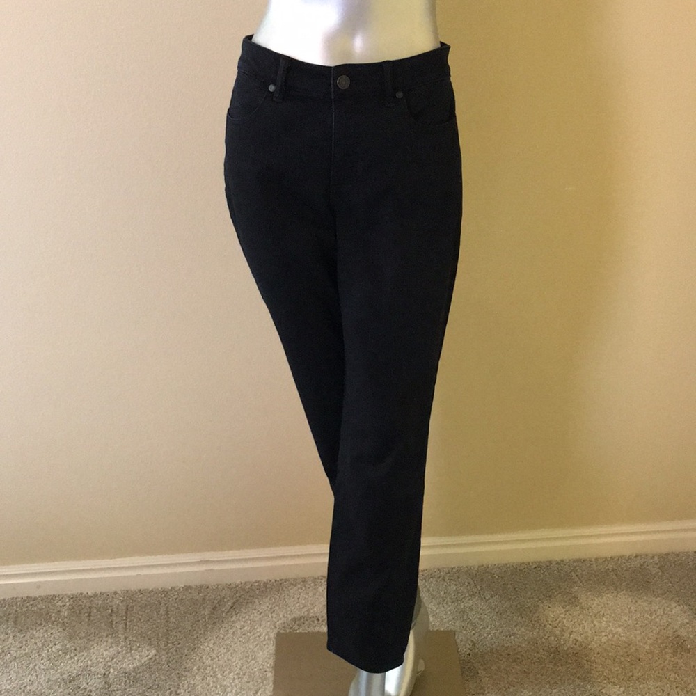 TALBOTS | Flawless Five-Pocket Black Denim Slim Ankle Curvy Jeans